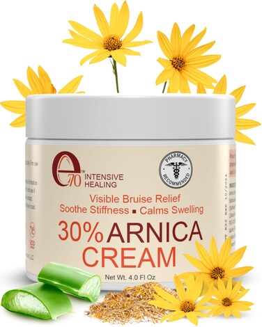 Arnica Cream - Vitamin K Cream to Remove Bruises &amp; Soothe Sore Muscles &amp; Joints with 30% Arnica Montana, Hyaluronic Acid &amp; L-Arginine, 4 fl. oz.