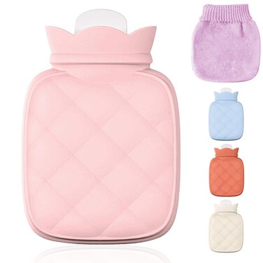 Redify Small Hot Water Bottle Bag for Hot &amp; Cold Compress with Cover,Microwave Heating Soft Environment-Friendly Silicone for Babies Kids,Mini Hot Wate Bottle for Travel and Pain Relief,Holiday Gifts