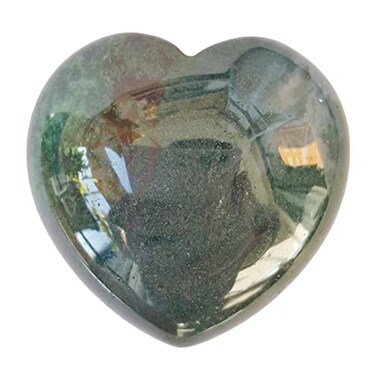1 Pcs Natural India Agate Palm Worry Carved Heart Love Stone,1.57 inchs Crystals and Healing Stones