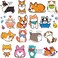 Ooopsiun Dog and Cat Temporary Tattoos for Kids,14 Sheets Cute Dog Cat Birthday Party Supplies Favors Fake Tattoos Art Craft for kids Boys Girls