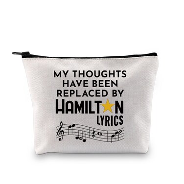 Novelty Hamilton Musical Gift My Thoughts Have Been Replaced by Hamilton Lyrics Cosmetic Bag (HAMILTON LYRICS Cosmeticbag)