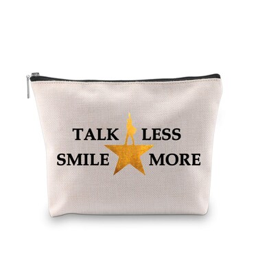 Novelty Hamilton Musical Gift My Thoughts Have Been Replaced by Hamilton Lyrics Talk Less Smile More Cosmetic Bag (TALK LESS SMILE MORE)