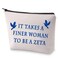 BLUPARK 1920 Sorority Gift Finer Women Makeup Bag Navy Pigeon Greek Sorority Inspired Gift (It Takes A Finer Women)