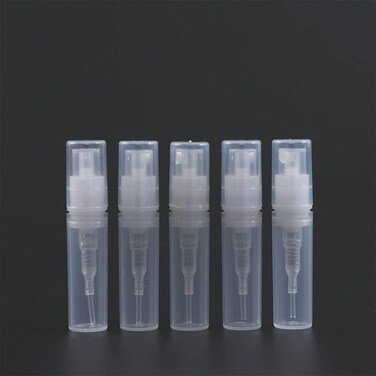 5Pcs Mini Transparent Spray Bottle, 2ml 3ml 5ml Empty Plastic Spray Bottle Fine Mist Refillable Perfume Bottle Travel Sample Containers(2ml) Refillable Cosmetic Spray Bottles