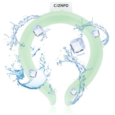 Neck Cooler Ice Cold Ring, Wearable Body Cooling Tube for Heat and Hot Weather, Ice Collar for Outdoor Workers, Sports, Relief from Hot Flashes Or Fever,Reusable Body Cool Wraps (Green)