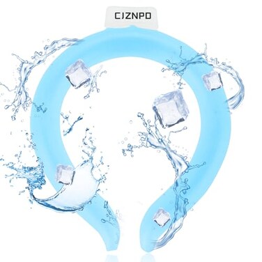 Neck Cooler Ice Cold Ring, Wearable Body Cooling Tube for Heat and Hot Weather, Ice Collar for Outdoor Workers, Sports, Relief from Hot Flashes Or Fever,Reusable Neck Cooling Wraps (Blue)