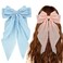 Big Bow Hair Accessories 2pcs, Long Tail French Barrettes for Women &amp; Girls, Pink Blue Soft Bow Clips for Birthday, Bachelorette Party, Christmas, Wedding