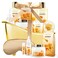 Bath spa Gifts for Her Spa Gift Basket, Honey Almond Spa Basket Bath and Body Set with Bath Bomb, Jojoba Oil &amp; Lip Balm, Birthday Holiday Home Spa Gifts for Women &amp; Men Fathers Day Mother day