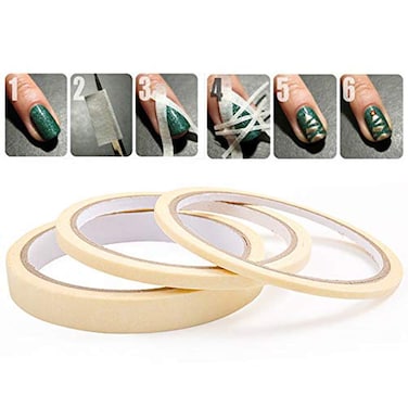 3pcs/Set Nail Art Tape Roll Wrap Adhesive Decoration Edge Guide Tips Design Sticker Manicure Tool Stripe Creative Masking Pattern French Manicure Tips Masking Tapes 2/5/12mm