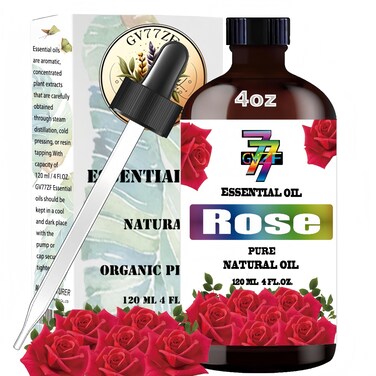 Rose Essential Oil (4 oz/120 ml) - Rose Oils Used in diffusers, humidifiers, Home Baths, Cleaning Products, Yoga, DIY Soaps and DIY Scented Candles