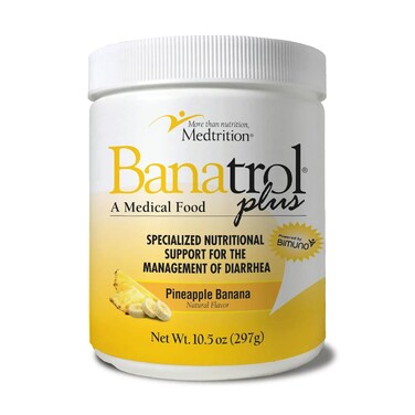 Medtrition Banatrol Natural Anti-Diarrheal with Prebiotics, Relief for IBS and Recurring Diarrhea, Clinically Supported Food, Non-Constipating, 28 Servings (Pineapple)