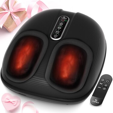 Foot Massager with Heat, Shiatsu Massager with Remote Control, Deep Kneading Compression Foot Massage for Neuropathy &amp; Plantar Fasciitis, Ideal Gift for Men