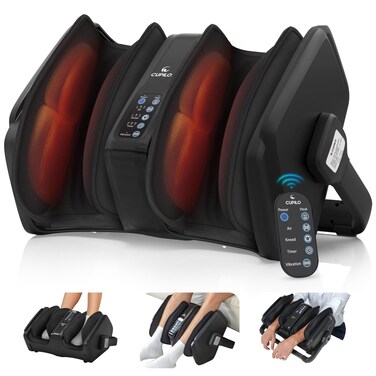 Shiatsu Foot Massager with Heat, FSA HSA Eligible Electric Foot Calf Massager with Remote, Multi-Level Compression Deep Kneading Feet Massage Machine for Neuropathy Plantar Fasciitis Circulation