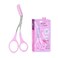 1 Pcs Stainless Steel Eyebrow Scissors With Comb,Curved Eyebrow Trimmer Grooming Small Scissors(Pink)