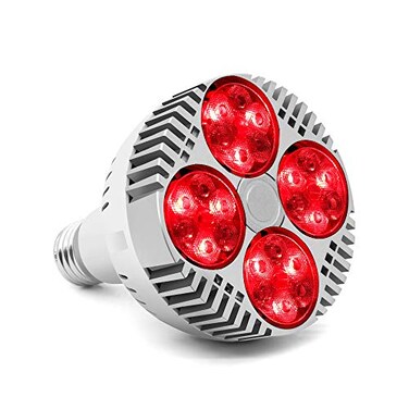 Red Light Therapy Lamp with Socket,PDGROW 48W 24 LED Deep Red Light Therapy Bulb Heat Device, 670 Nanometer Red &amp; Near Infrared Lights 850nm
