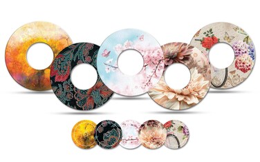 Blooms Burry - Adhesive Patch for Libre 2 Sensor, Watertight, Freestyle Libre Transmitter, Peel Resistant, Hypoallergenic, Freestyle Libre 2 Sensor Cartoons Pack of 5(Freestyle Libre)