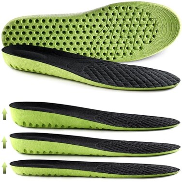 Ailaka Elastic Shock Absorbing Height Increasing Sports Shoe Insoles, Soft Breathable Honeycomb Orthotic Replacement Inserts for Men &amp; Women