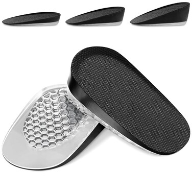 Ailaka Gel Height Increase Insoles, Shock Absorption Heel Cushion Pads, Height Lift Shoes Inserts for Men &amp; Women