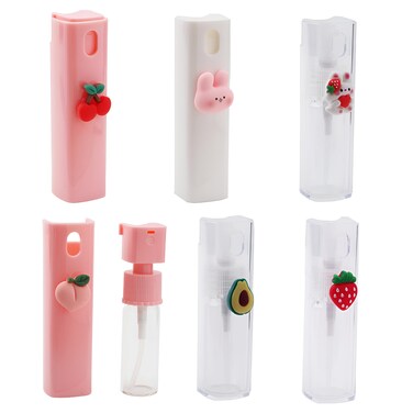 Ximimark 6pc Cartoon Cute Travel Atomizer: Compact Refillable Spray Bottle for Makeup, Skincare, &amp; Cleaning - Unscented Mist Dispenser