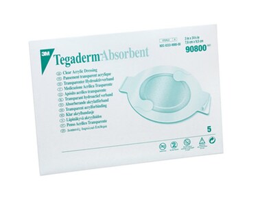 3M Tegaderm Absorbent Clear Dressing, 1-1/2" x 2-1/4" Oval, Box of 5