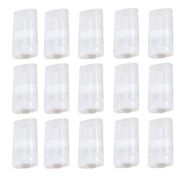 15PCS 15ml Clear Empty Plastic Deodorant Containers 0.5 Oz New Empty Oval Lip Balm Tubes Containers for Lipstick Crayon Chapstick DIY Make Your Own Deodorant Cream Lotion Bar