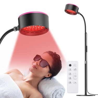 Red Light Therapy for Face, Infrared Light Therapy for Body, 660nm Red Light and 850nm Near-Infrared Light Combo, 2 in 1 Retractable Stand Red Light Therapy Lamp for Skin Care, Pain Relief