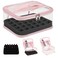 Beloving Clear Nail Polish Organizer Holds 30 Bottles PVC Nail Polish Case See-Through Nail Supplies with Manicure Tools Storage Sections, Portable Travel Nail Tech Carrying Bag for Storage Display