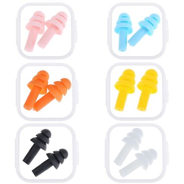 24 Pairs Waterproof Earplugs Silicone Swimming Earplugs Noise Cancelling Ear Plugs with Storage Box for Swimming Sleeping Snoring Plane Shooting Work Wine-bar Travel (3 x 3 x 1.7 cm, Set 1)