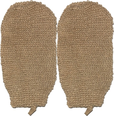 2 Pack 100% Natural Exfoliating Hemp Glove Mitt Mitten - Bath Sponge Scrubber Remove Dead Skin - Deep Clean &amp; Invigorate Your Skin - Machine Wash and Dry - Double Sided Available