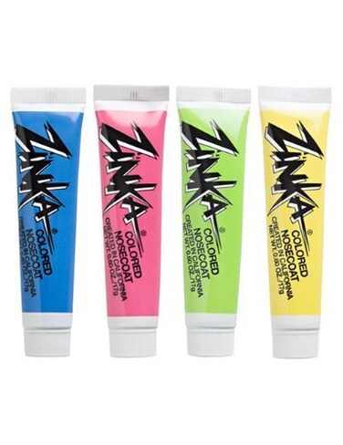 Zinka Colored Sunblock Zinc Waterproof Nosecoat 4 Pack Bundle .6oz Tube - Blue/Pink/Green/Yellow