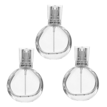 3Pcs 25ml Refillable Crystal Glass Atomizer Empty Fine Mist Spray Perfume Bottle