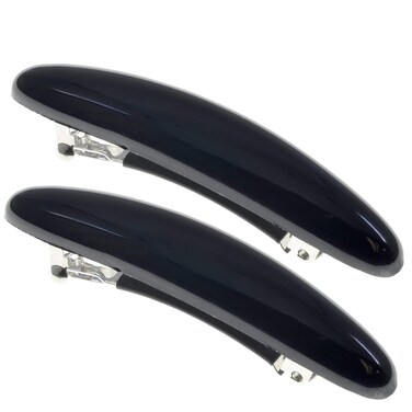 Camila Paris CP2882/2 French Hair Barrette Clip for Girls, Black Small 2.25 inch Set of 2 Strong Hold Grip Hair Clips for Women, No Slip and Durable Styling Girls Hair Accessories, Made in France