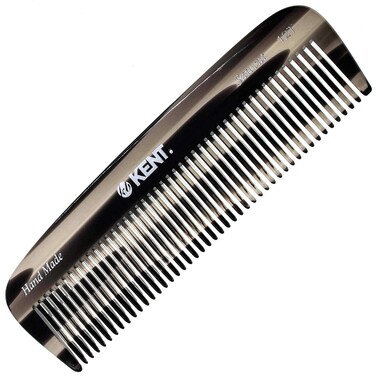Kent 12T G Wide Tooth Detangling Comb - 5.5" Handmade Pocket Comb for Thick, Curly, and Wavy Hair, Large Tooth Grooming Comb for Hair, Beard, and Mustache - Saw-Cut and Hand Polished