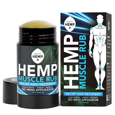 Made by Hemp - Hemp Muscle Rub - Sore Muscle Relief - Natural Post-Workout Relief - for Sprains, Stiff Neck, Back, Knees, Joint - Non-Greasy - 1.8 oz