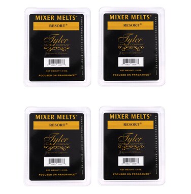 Resort 1.9 Ounce Scented Mixer Wax Melt Cubes for Tart Burner, Pack of 4