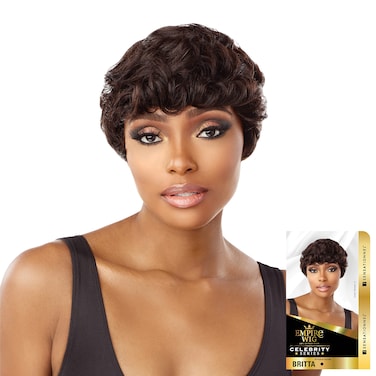 Sensationnel Empire human hair wig - britta celebrity inspired collections pre-styled salon cut hair (2 DARKBROWN)