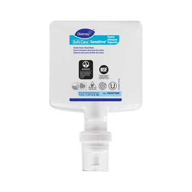 Diversey Soft Care Sensitive Foam Handwash For Intellicare Dispensers, Fragrance-Free, 1.3 L Refill, 6/carton