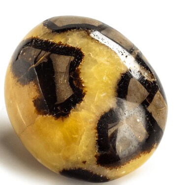 KALIFANO Septarian Palm Stone with Healing &amp; Grounding Properties - AAA Grade High Energy Worry Stone with Information Card - Reiki Crystal Used for Positivity and Joy (Family Owned and Operated)
