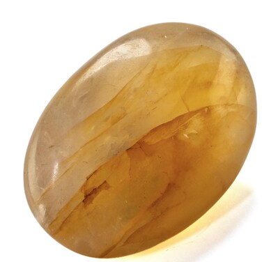 KALIFANO Golden Healer's Quartz Palm Stone with Healing &amp; Calming Effects - AAA Grade High Energy Hematoid Cuarzo Worry Stone with Information Card - Reiki Hematite Crystal Used for Clarity