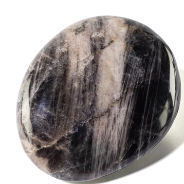 KALIFANO Black Moonstone Palm Stone with Healing &amp; Calming Effects - AAA+ High Energy Piedra de Luna Negra Reiki Worry Crystal Used for Emotional Balance and Intuition (Information Card Included)