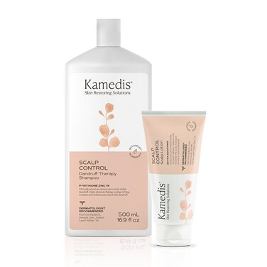 KAMEDIS Anti-Dandruff Therapy Shampoo 16.9 Fl Oz. &amp; Botanical Moisturizer Over-Night Scalp Lotion 3.3 Fl Oz. - Remedy For Dry, Itchy, Flaky, Seborrheic Dermatitis and Sensitive Scalp