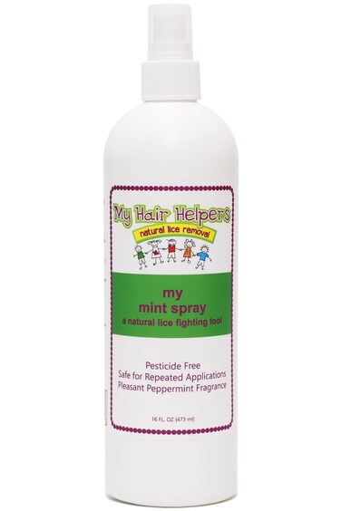 My Hair Helpers Mint Anti-Lice Spray for Head Lice Defense - Naturally Formulated with Essential Oils, 16 fl Ounces, Works on 2-3 Kids