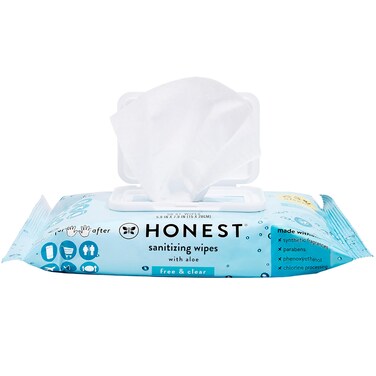 The Honest Company Sanitizing Alcohol Wipes   Kills 99% of Germs, Made With Aloe   Unscented, 50 Count (1 Pack)