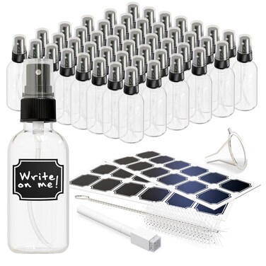 Nevlers 48 Pack Clear Glass Spray Bottles 2 Oz Mini Spray Bottles   Versatile Ultra Fine Mist Spray Bottles for Face   Small Spray Bottle &amp; Hair Spritzer Bottle   Glass Spray Bottles Small