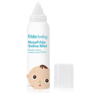 Frida Baby NoseFrida Saline Mist Spray, Baby Saline Nasal Spray, Nasal Spray Decongestant to Soften Nasal Passages, Baby Saline Spray for Congestion Relief, 3.4 fl.oz.