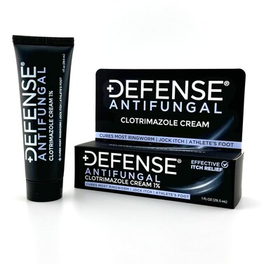 Defense Antifungal Cream 1% Clotrimazole Antifungal Treatment   Jock Itch, Ringworm, Athlete's Foot, Skin Fungus   Medicated Anti Fungal Treatment