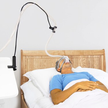 Vive CPAP Hose Holder for Bed - CPAP Hose Hanger with Clamp - CPAP Stand Tubing Holding Accessories Prevent Tube Leakage and Tangle - BiPAP, C-Pap Mask, Sleep Apnea Hose Lift Clamp Height Adjustable