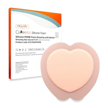 MedVance - Bordered Silicone PHMB Adhesive Foam Dressing Sacral Size 7"x 7" Box of 5 dressings