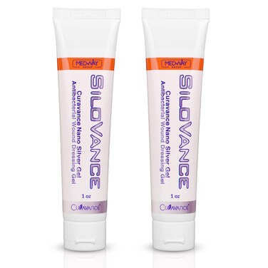 MedVance CuraVance SiloVance Nano Silver gel - White, 1 Oz (Pack of 2), 0.5 Fl Oz (Pack of 2)
