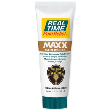 Real Time Pain Relief MAXX - 3oz Tube   Intensive Formula with 18 Natural Ingredients   Fast-Acting Relief for Muscle Pain, Arthritis, Backaches, and More   Includes Menthol, Arnica, Peppermint Oil